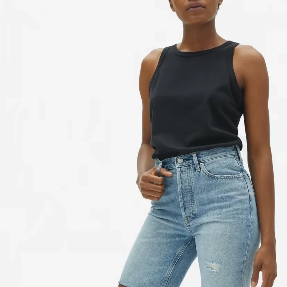 Everlane The '90s Cheeky Long High Waisted Denim Short Organic Cotton - Picture 5 of 13